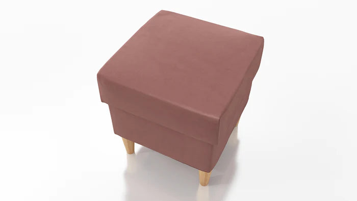 STOOL OSLO WITH STORAGE 40X40CM WOODEN LEGS EASY CLEAN FABRIC KRONOS 29