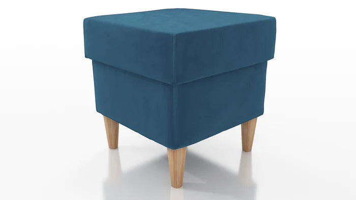 STOOL OSLO WITH STORAGE 40X40CM WOODEN LEGS EASY CLEAN FABRIC KRONOS 05