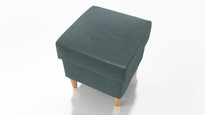 STOOL OSLO WITH STORAGE 40X40CM WOODEN LEGS EASY CLEAN FABRIC KRONOS 22