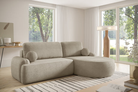 NAROŻNIK SOFA ŁÓŻKO LUNA 264CM uniwersalny PRAWY/LEWY NAROŻNIK / TKANINA ODPORNA NA PLAMY Z PIANKI