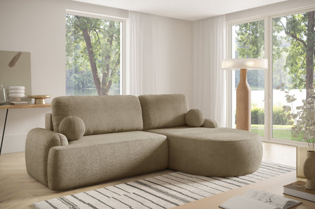 NAROŻNIK SOFA ŁÓŻKO LUNA 264CM uniwersalny PRAWY/LEWY NAROŻNIK / TKANINA ODPORNA NA PLAMY Z PIANKI