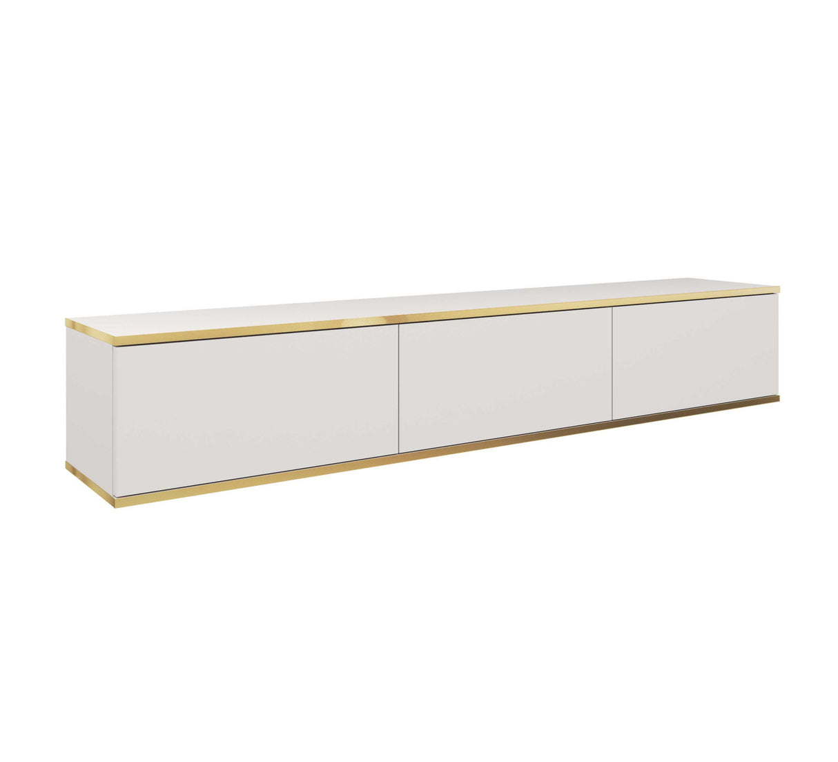 Floating TV Stand ORO 175 whiteTV Stand ORO 175 Depth: 32cmWidth: 175cmHeight: 30cmA modern tv table is a practical and elegant piece of furniture, a perfect for people who looking for functional furniture for a modern interior.The simple design guarantee