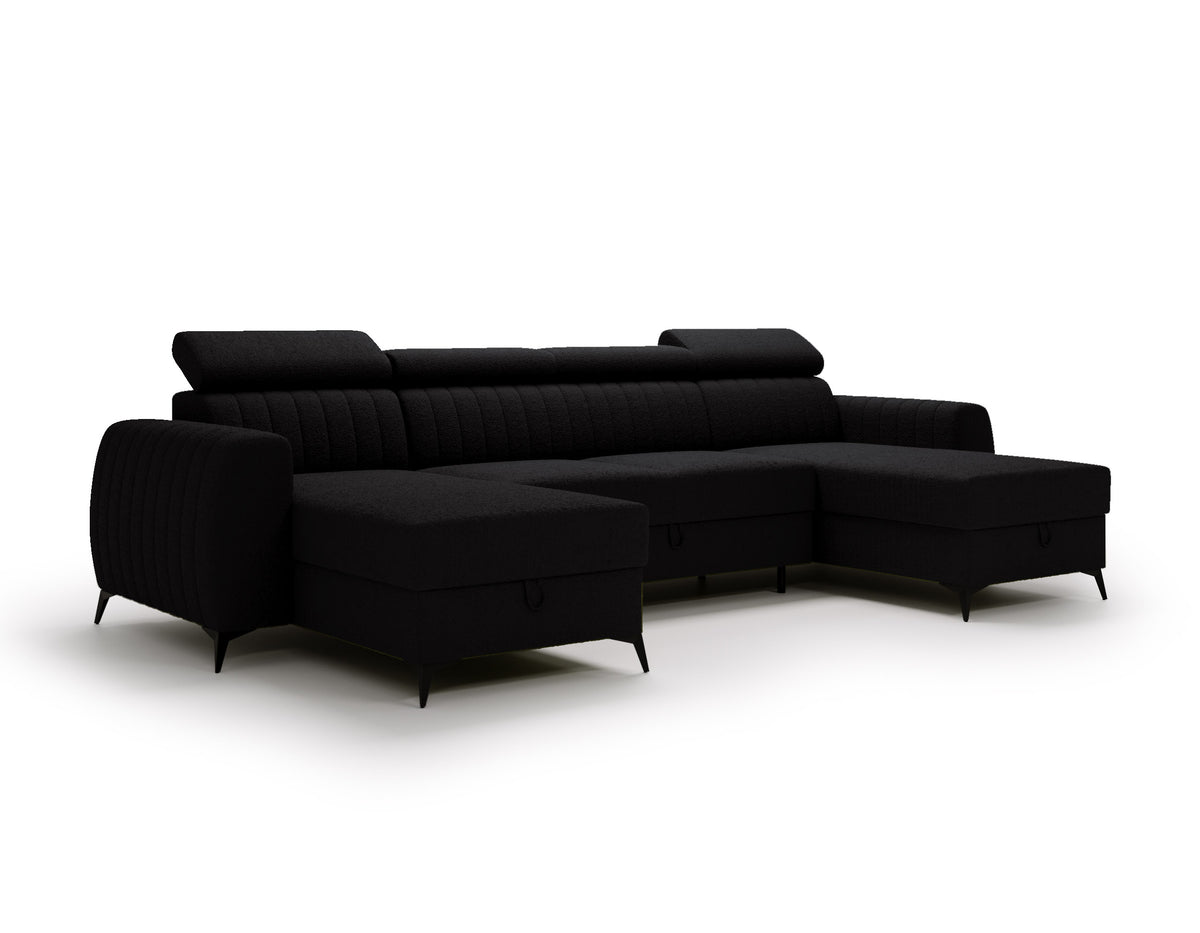 CORNER SOFA BED AURA U SHAPE 332CM / SPRINGS + FOAM CHOICE OF COLOR