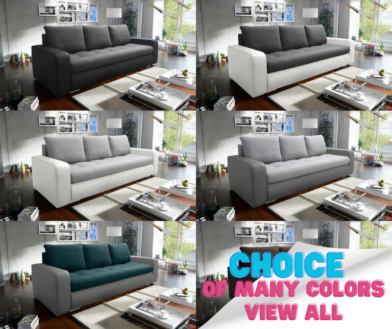 SOFA BED DAVY 228CM / BONELL SPRINGS + FOAM CHOICE OF COLOR