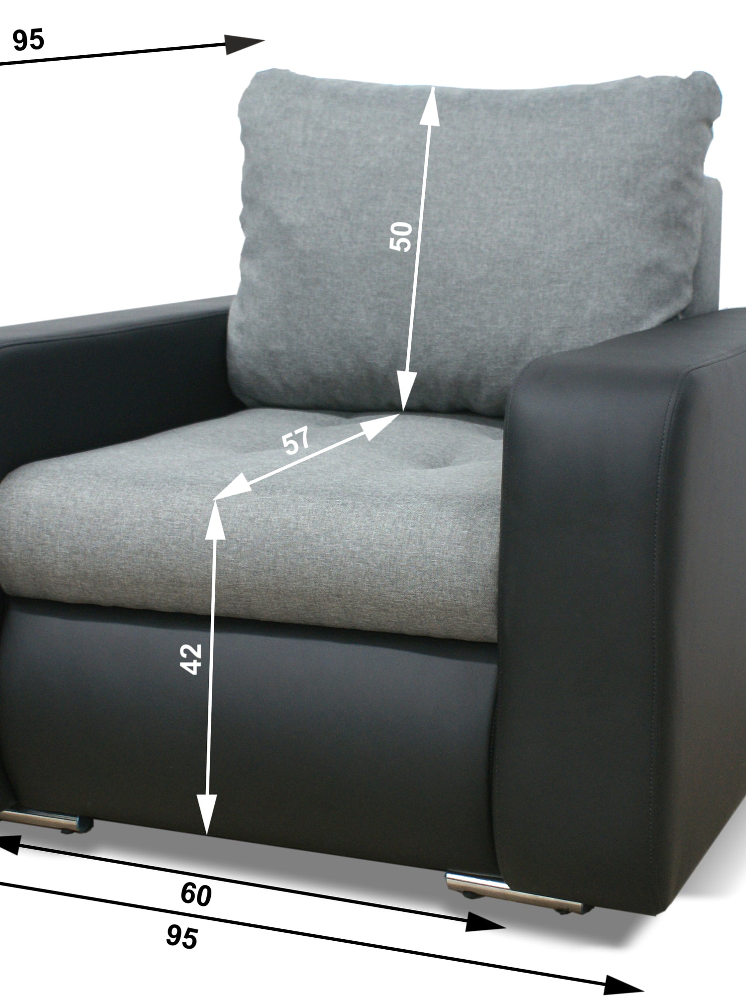 ARMCHAIR DAVY 95CMTO CHOOSE DIFFERENT COLOR YOU CAN CONTACT US TROUGH WHATSAPP MESSAGE.Dimensions width: 95 depth: 95 height: 87Specification made of foam and Bonel spring board structure / pine wood / hdf metal chrome legAnna Furniture
