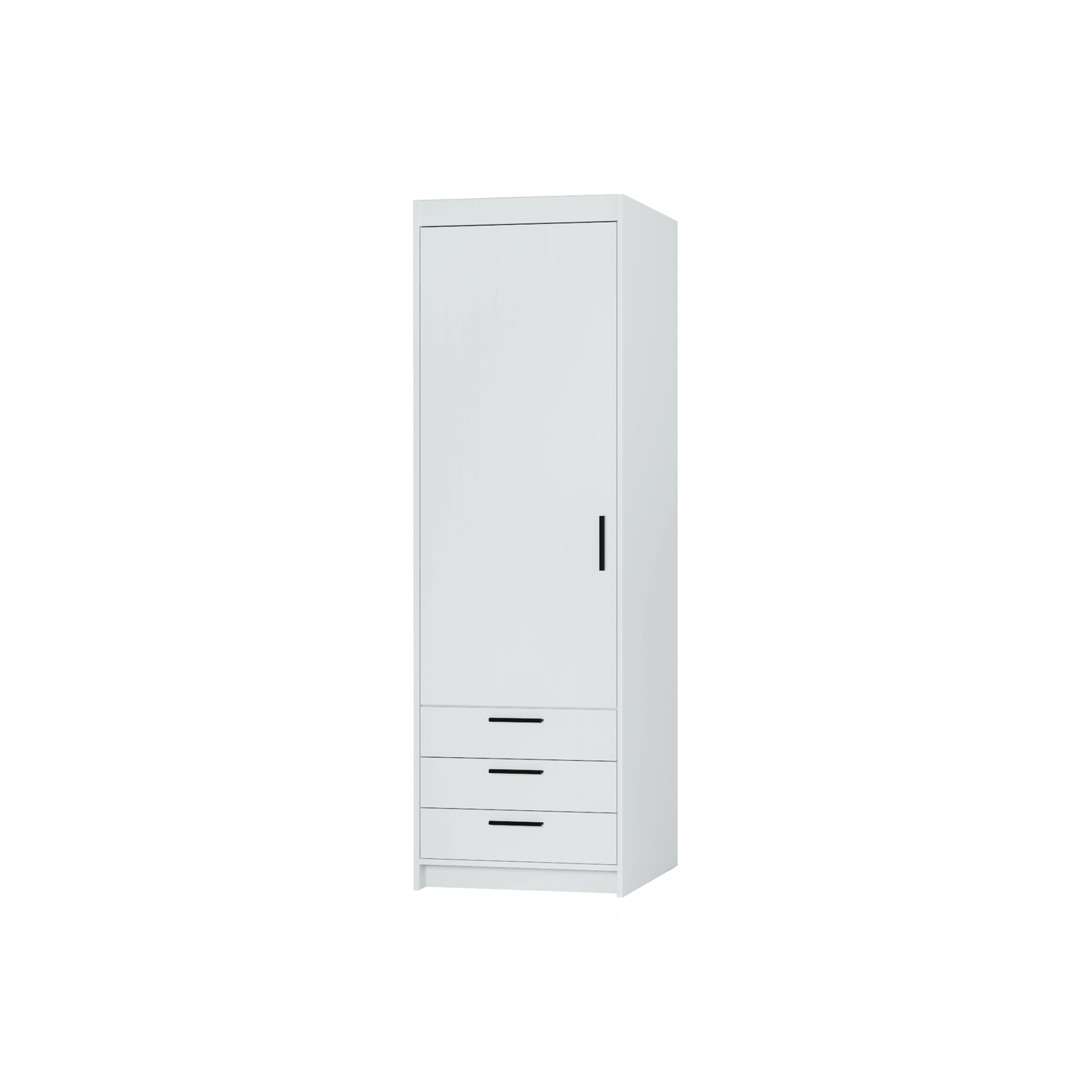 WARDROBE SELENA 1D 3S 60CMAVAILABLE IN 3 COLORSSONOMA, WHITE AND LEFKAS OAKDimensions: 599 x 1905 x 530 mm (W x H x D) Number of packages: 2 Front: - laminated board 15 mm - the melamine edging - handle: 128 mm / plastic The body: - laminated board 15 mm
