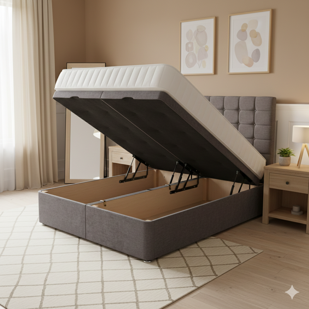 FREE DELIVERY! Luxury Wingback Chesterfield Ottoman Bed Frame – Deep Button Tufted Velvet | Available in All Sizes