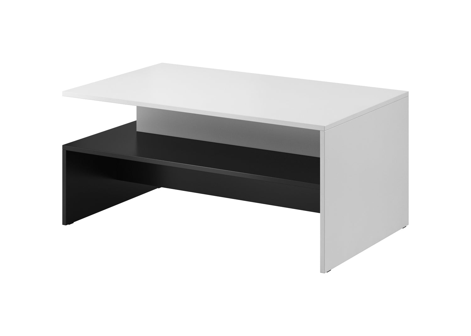 COFFEE TABLE BAROS WHITE/BLACKThe COFFEE TABLE BAROS WHITE/BLACK is designed to fit seamlessly into modern homes. Its compact, versatile design offers a stylish yet functional solution for small living rooms. Made from durable 16mm laminated board, this t