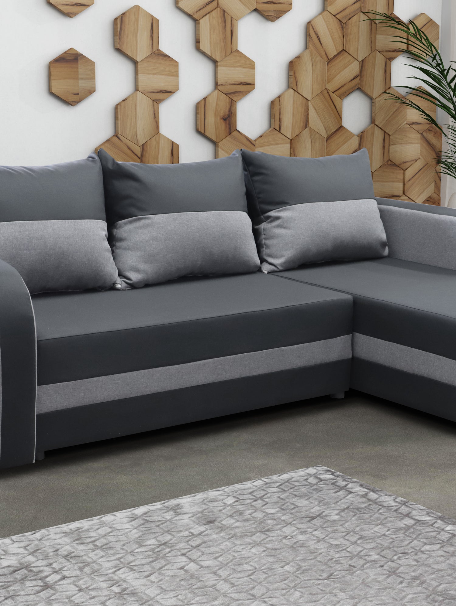 CORNER SOFA BED FLORIDA 238CM universal RIGHT/LEFT CORNER / FOAMTHIS MODEL IN UNIVERSAL WHICH MEANS YOU CAN CHOOSE CORNER SIDE DURING ASSEMBLY3x PILLOWS INCLUDED1X STORAGE SPACESLEEPING FUNCTIONSAWANA FABRICDIMENTIONSWidth: 238 cmDepth: 138cmSleeping area