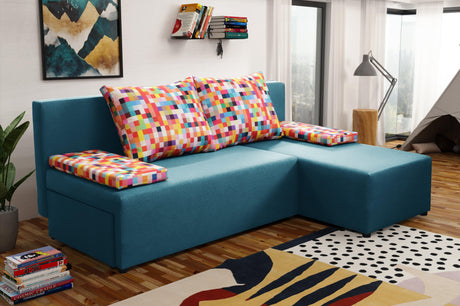 SMALL CORNER SOFA BED MONTANA 201CM UNIVERSAL RIGHT/LEFT CORNER  / FOAM *CHOICE OF MANY COLORS*