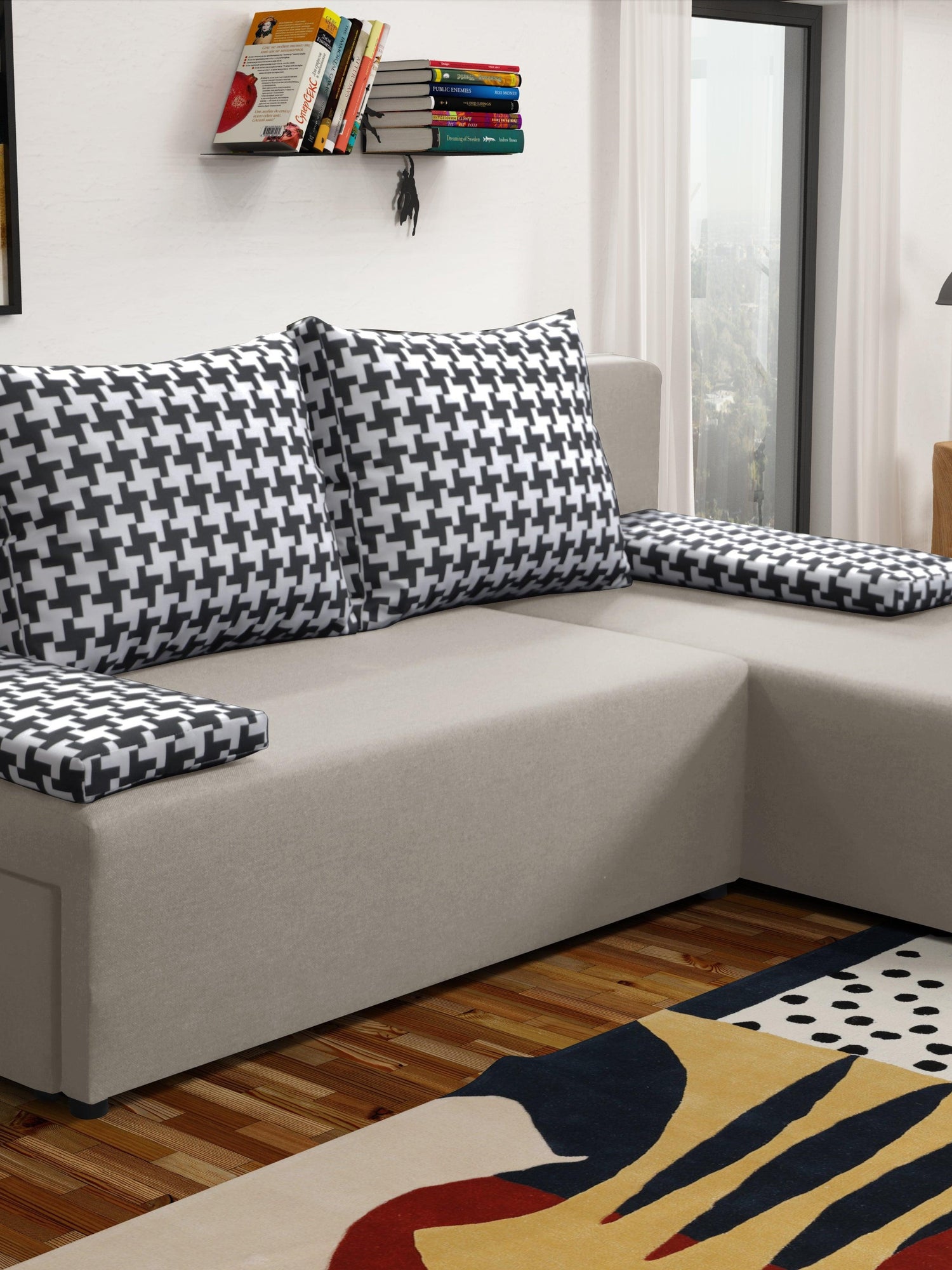 MAŁA SOFA ROZKŁADANA ROGOWA TOM 201CM UNIWERSALNY PRAWY/LEWY RÓG / PIANKA *WYBÓR WIELU KOLORÓW*