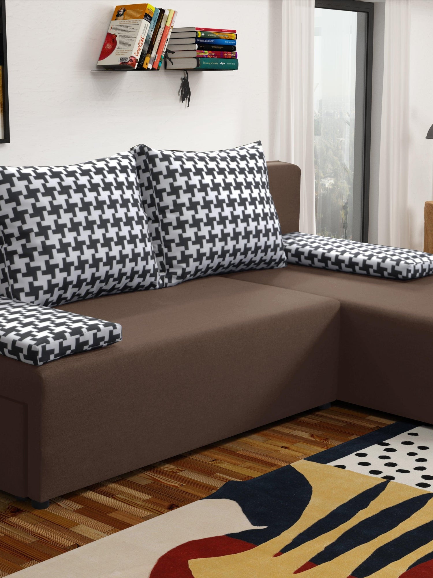 MAŁA SOFA ROZKŁADANA ROGOWA TOM 201CM UNIWERSALNY PRAWY/LEWY RÓG / PIANKA *WYBÓR WIELU KOLORÓW*