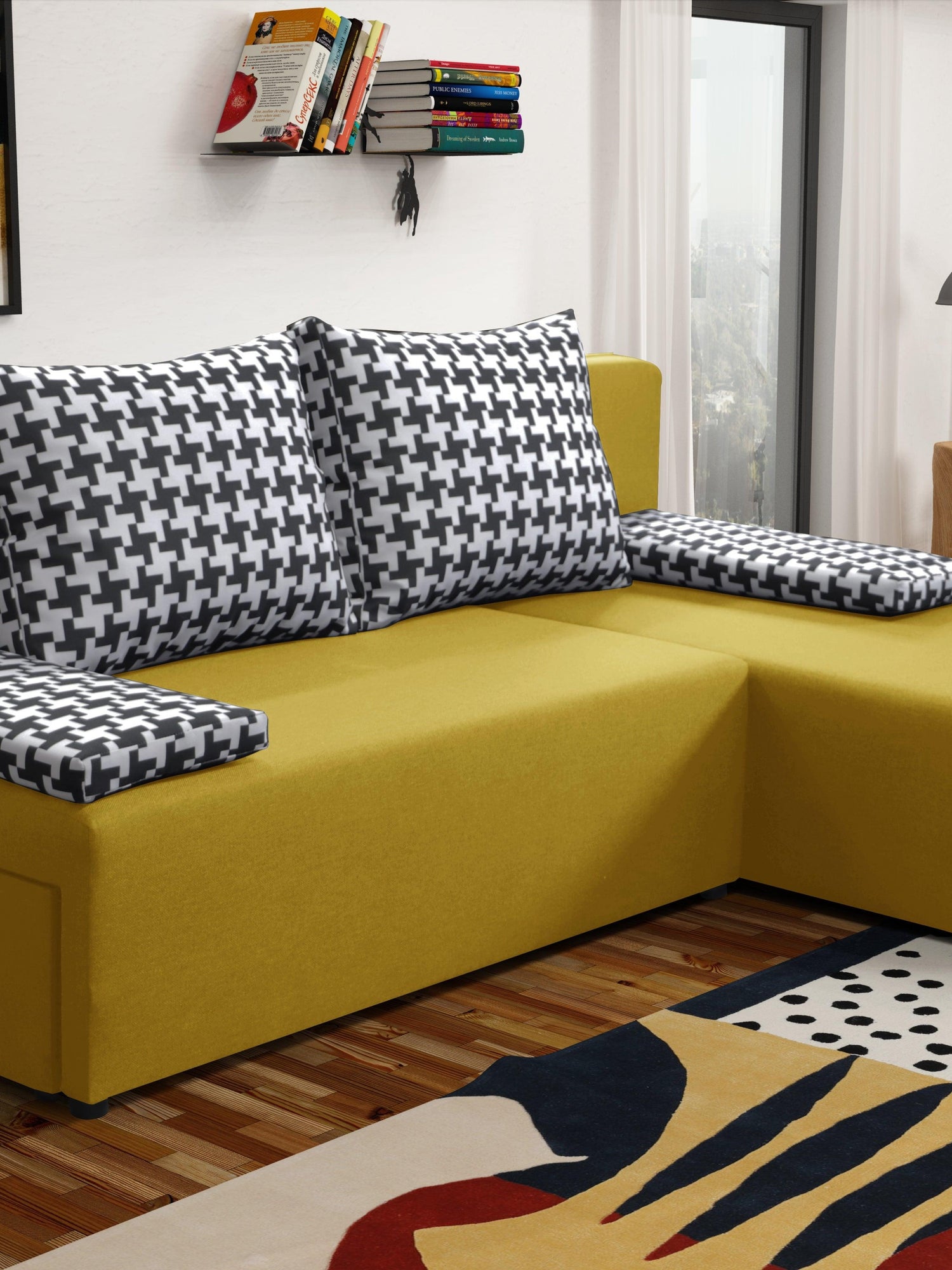 MAŁA SOFA ROZKŁADANA ROGOWA TOM 201CM UNIWERSALNY PRAWY/LEWY RÓG / PIANKA *WYBÓR WIELU KOLORÓW*