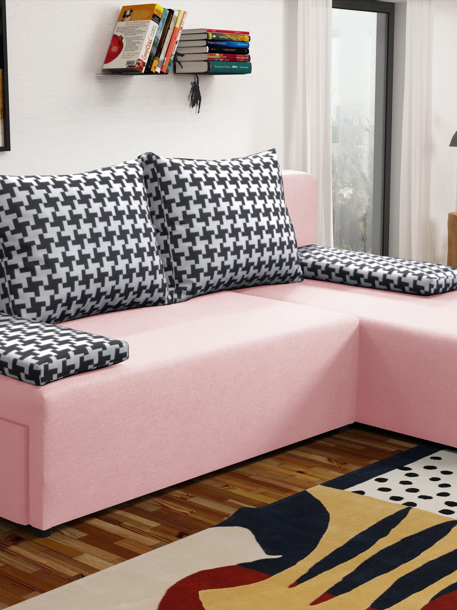 MAŁA SOFA ROZKŁADANA ROGOWA TOM 201CM UNIWERSALNY PRAWY/LEWY RÓG / PIANKA *WYBÓR WIELU KOLORÓW*