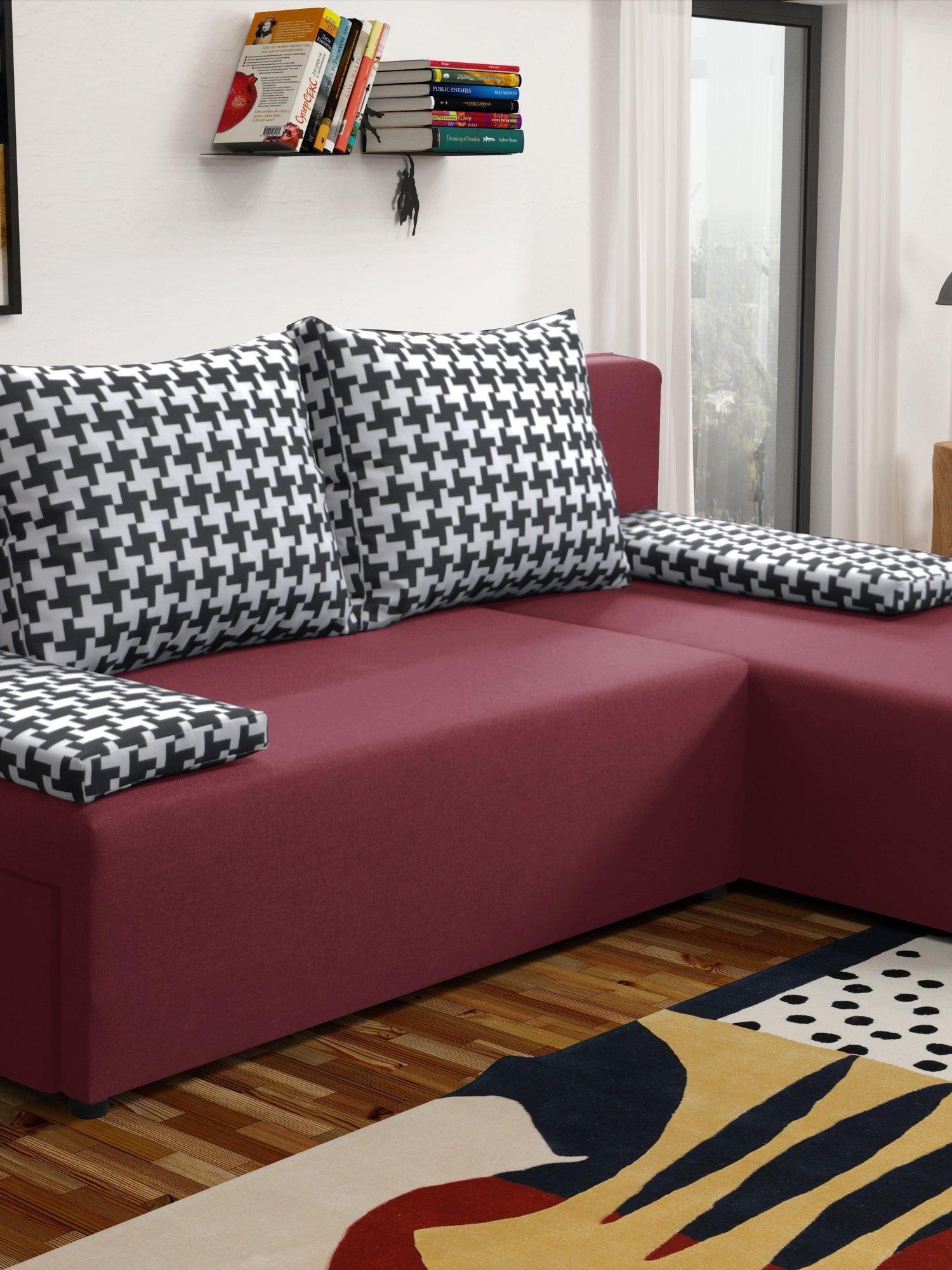 MAŁA SOFA ROZKŁADANA ROGOWA TOM 201CM UNIWERSALNY PRAWY/LEWY RÓG / PIANKA *WYBÓR WIELU KOLORÓW*
