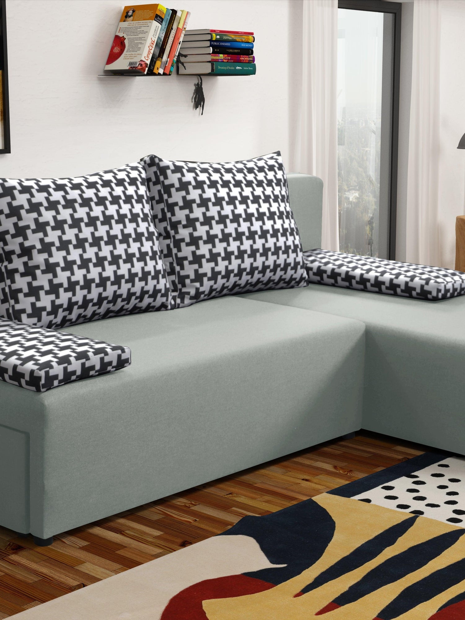 MAŁA SOFA ROZKŁADANA ROGOWA TOM 201CM UNIWERSALNY PRAWY/LEWY RÓG / PIANKA *WYBÓR WIELU KOLORÓW*