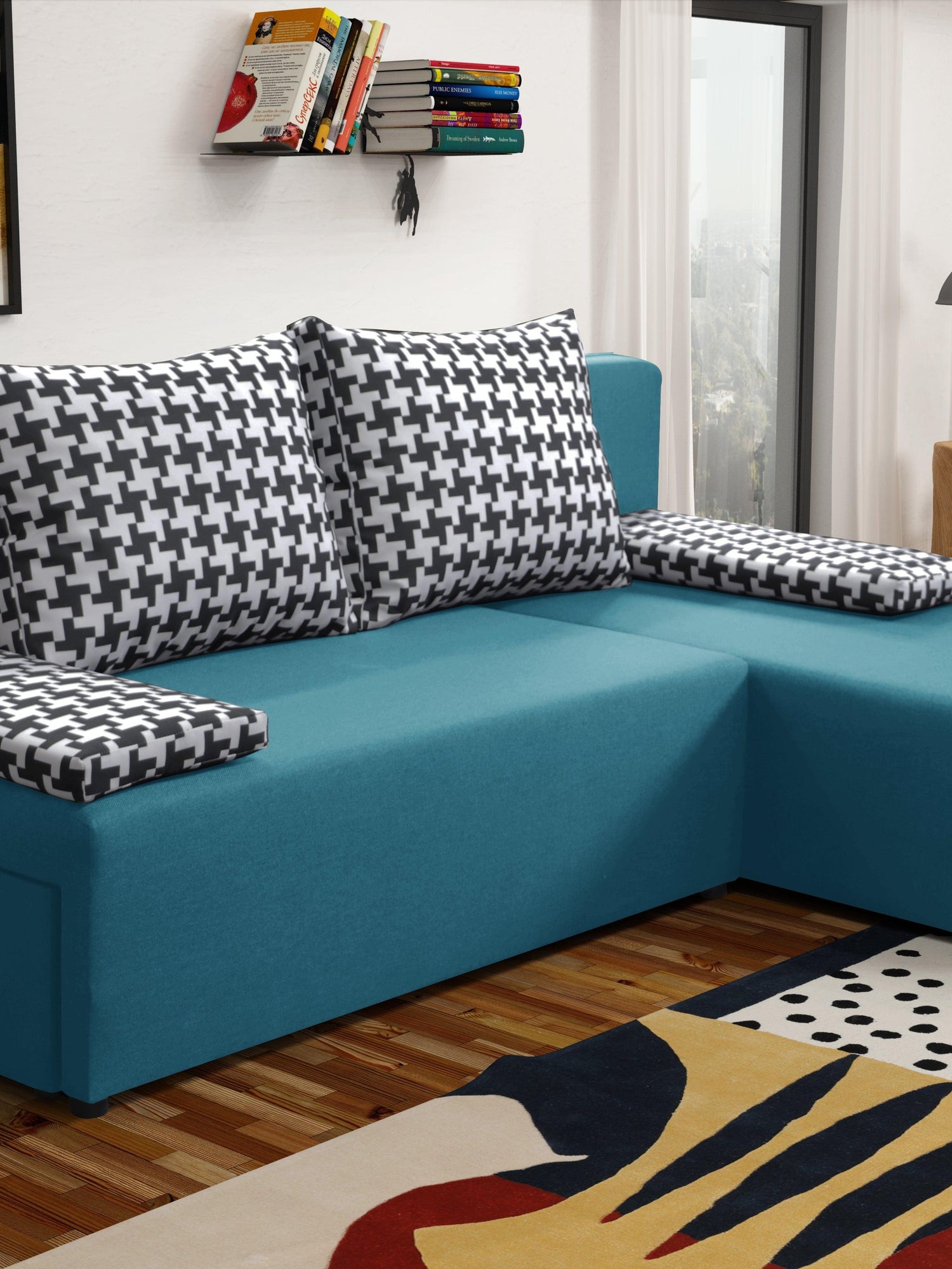 MAŁA SOFA ROZKŁADANA ROGOWA TOM 201CM UNIWERSALNY PRAWY/LEWY RÓG / PIANKA *WYBÓR WIELU KOLORÓW*