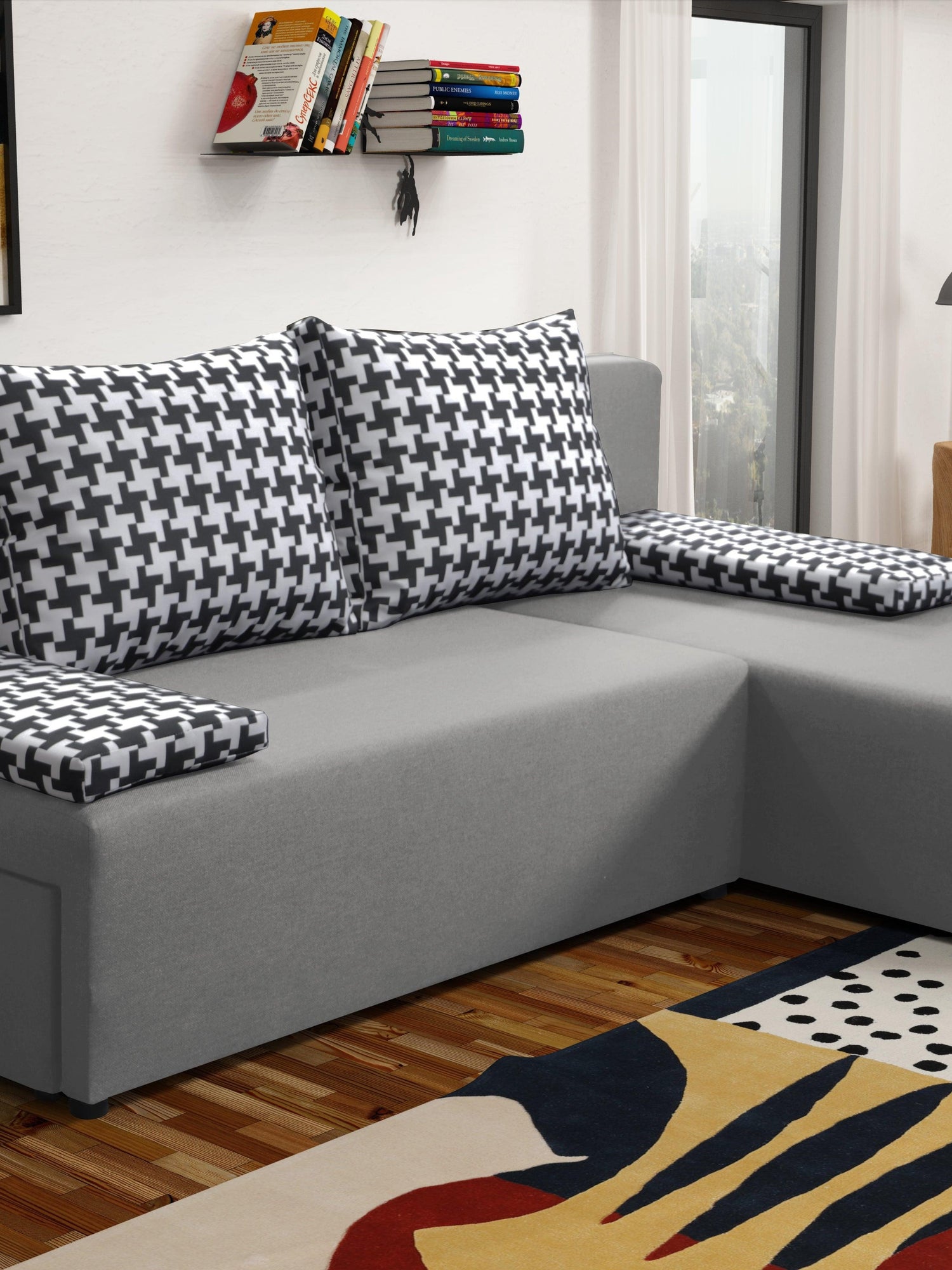 MAŁA SOFA ROZKŁADANA ROGOWA TOM 201CM UNIWERSALNY PRAWY/LEWY RÓG / PIANKA *WYBÓR WIELU KOLORÓW*
