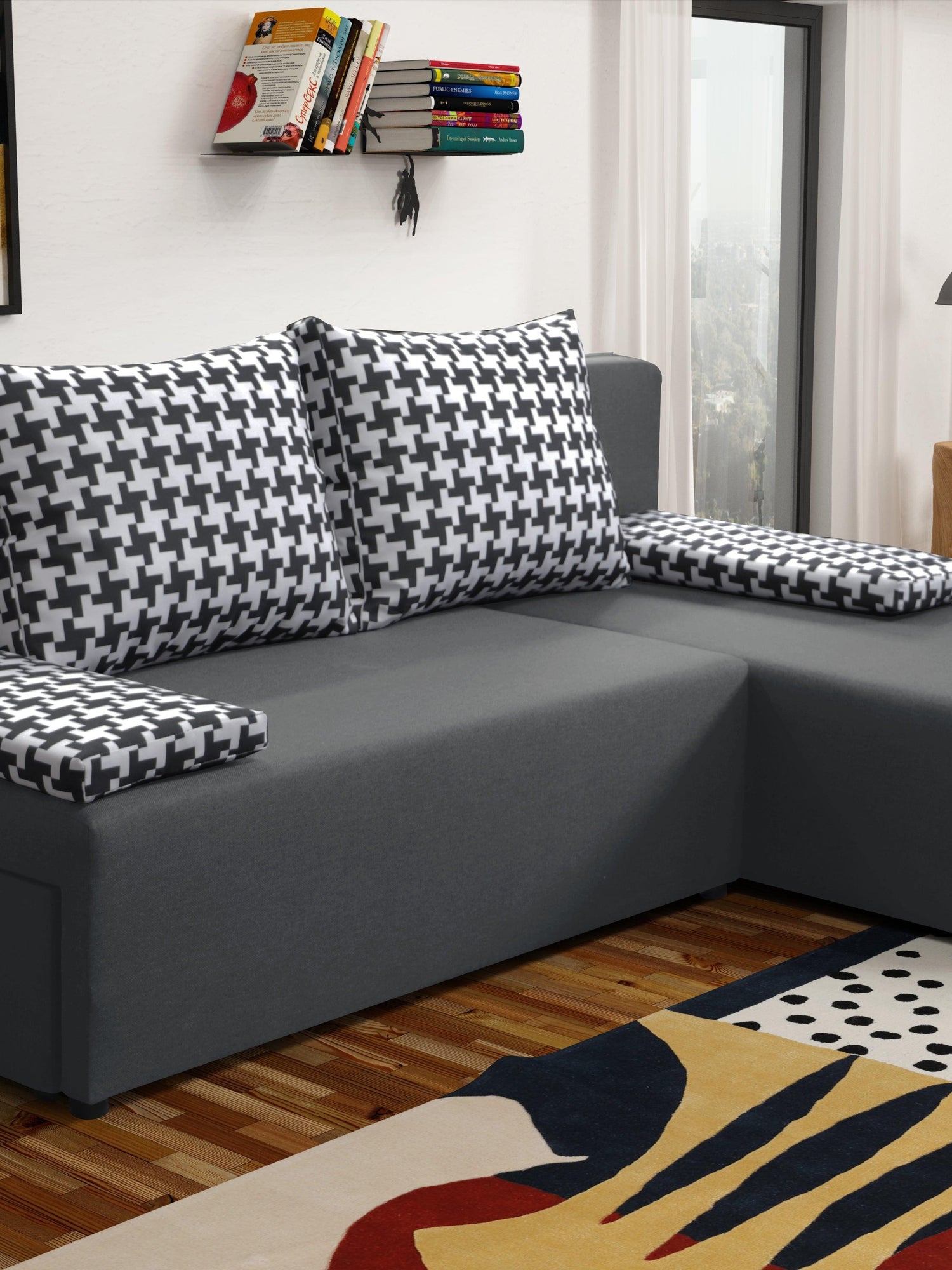 MAŁA SOFA ROZKŁADANA ROGOWA TOM 201CM UNIWERSALNY PRAWY/LEWY RÓG / PIANKA *WYBÓR WIELU KOLORÓW*