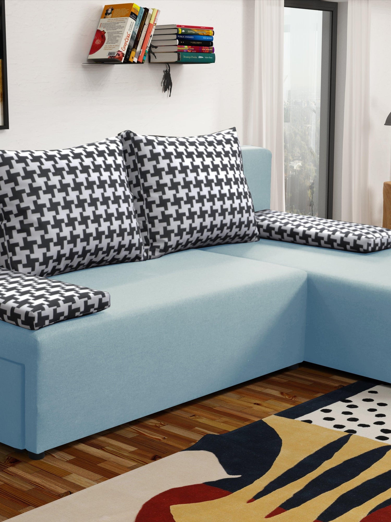 MAŁA SOFA ROZKŁADANA ROGOWA TOM 201CM UNIWERSALNY PRAWY/LEWY RÓG / PIANKA *WYBÓR WIELU KOLORÓW*