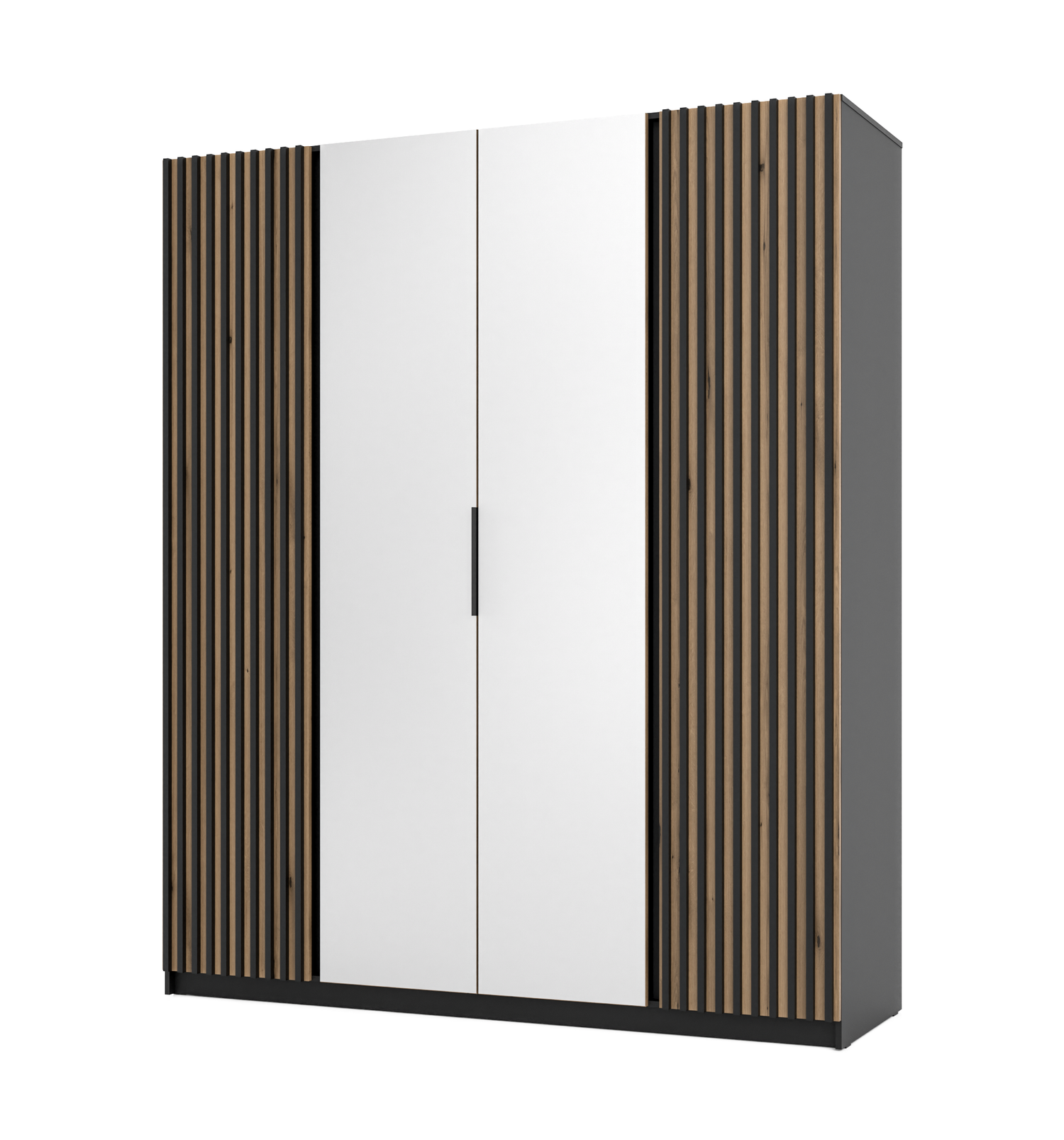 KAJA 2LAM 2 MIRROR - AVAILABLE IN 4 COLORSDimensions: 2000 x 2390 x 619 mm (W x H x D)Number of Packages: 6Front:- laminated plate 16 mm - black- the edge of ABS- handle UA-HEXA-256-20M, 256 mm / aluminumThe body:- laminated plate 16 mm - oak evoke- melam