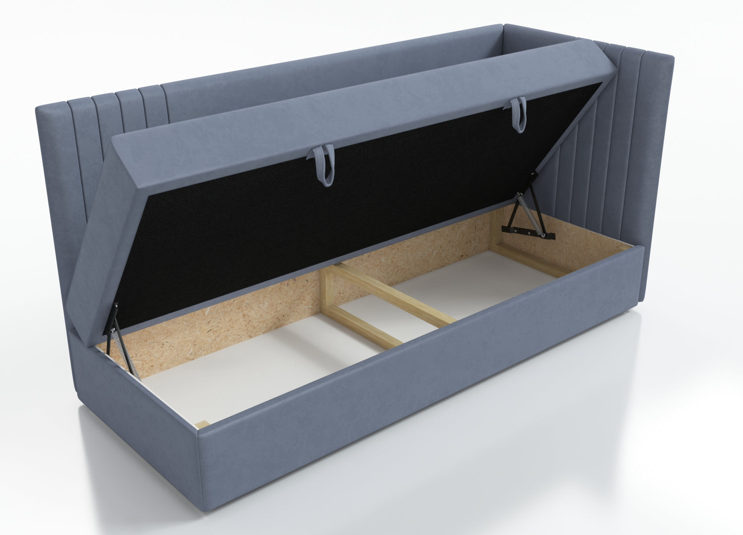 ŁÓŻKO JEDNOOSOBOWE MOLI 100X200CM Z OŚWIETLENIEM I USB