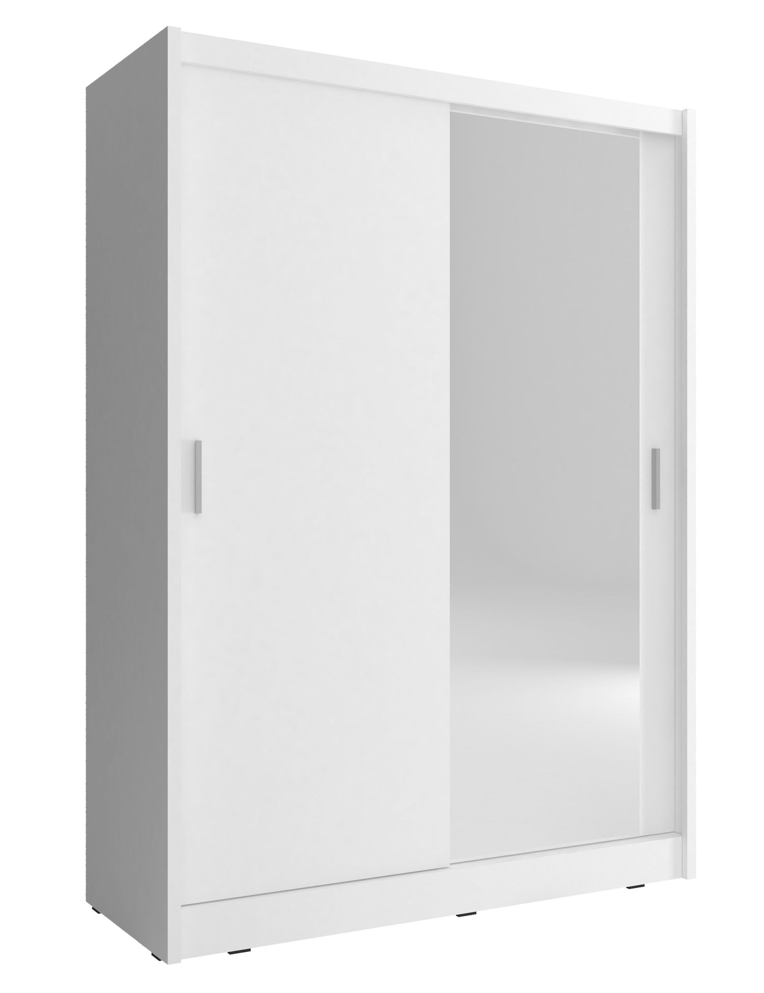 SLIDING DOOR WARDROBE MAJA I MIRROR 130CM WHITESliding wardrobes with mirrors - a clever way to optically enlarge the room Maximize your space with the MAJA 1 MIRROR 130CM WHITE sliding door wardrobe. The mirrored panel create the illusion of more room, m