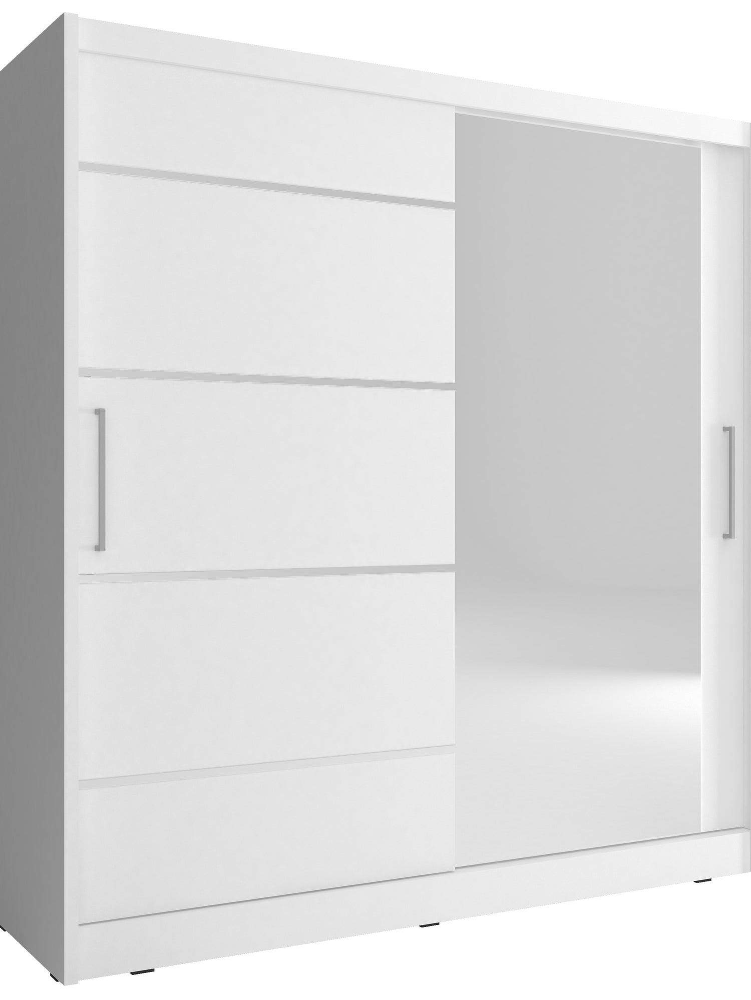 SLIDING DOOR WARDROBE MAJA I ALU 200CM WHITESliding wardrobes with mirror - a clever way to optically enlarge the room Maximize your space with the MAJA I ALU 200CM WHITE sliding door wardrobe. The mirrored panel create the illusion of more room, making i