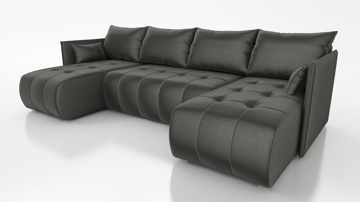 NEW! CORNER SOFA BED NESS U SHAPE *CHOICE OF COLORS* / SPRINGS + FOAM - Anna Furniture