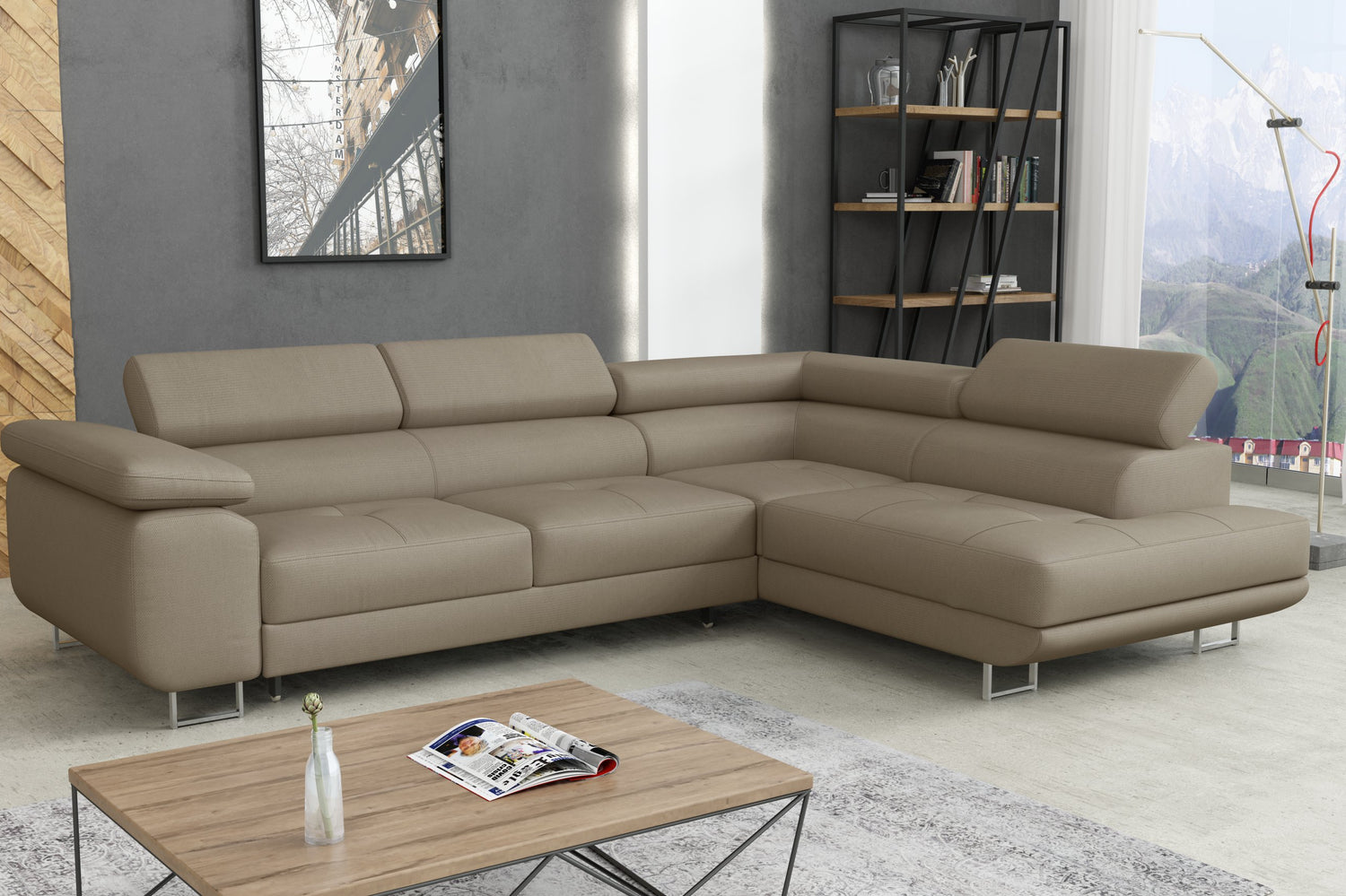CORNER SOFA BED CALIPSO 275CM PAROS02 / SPRINGS + FOAMMade in PAROS fabric click hereProduct dimensions:- width: 275 cm- depth: 203 cm- seat depth: 56 cm- seat height: 43 cm- corner height: 90 cm- sleeping area: 125x195 cmThe corner is made of high qualit