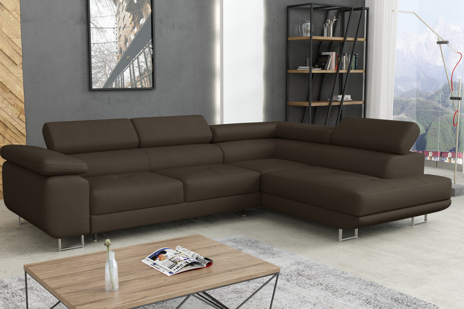 CORNER SOFA BED CALIPSO 275CM PAROS4 / SPRINGS + FOAMMade in PAROS fabric click hereProduct dimensions:- width: 275 cm- depth: 203 cm- seat depth: 56 cm- seat height: 43 cm- corner height: 90 cm- sleeping area: 125x195 cmThe corner is made of high quality