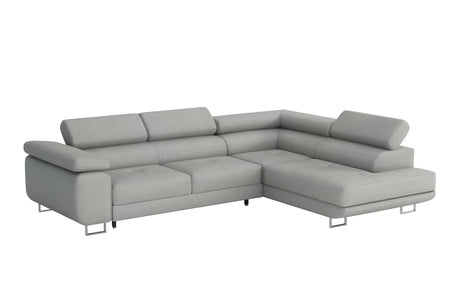 CORNER SOFA BED CALIPSO 275CM KRONOS19 / SPRINGS + FOAMMade in KRONOS fabric click hereProduct dimensions:- width: 275 cm- depth: 203 cm- seat depth: 56 cm- seat height: 43 cm- corner height: 90 cm- sleeping area: 125x195 cmThe corner is made of high qual