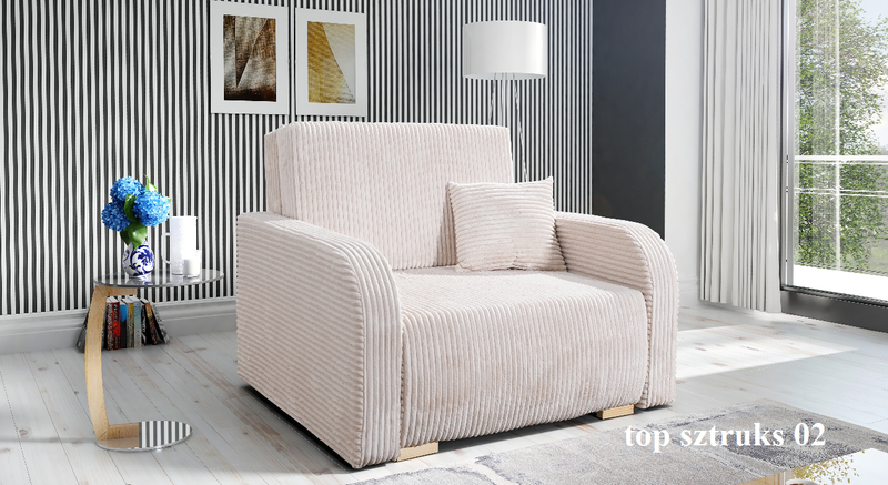 SINGLE SEATER SOFA BED LILY I 103CM / SPRINGS + FOAM / CHOICE OF COLOR