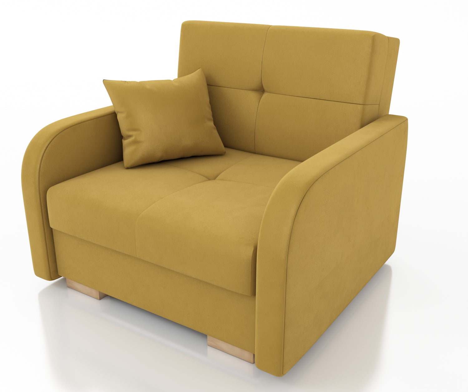 SINGLE SOFA BED OLA I 103cm CHOICE OF COLOR / FOAMDimensions :HEIGHT 85CMDEEPTH 95CMWIDHT 103CMSLEEPING AREA 80X195 cm(no possibility to change dimensions) +/- 3The sofa is made of a wooden frame, the sleeping surface is made of PUR T30 / 42 foam. The sof