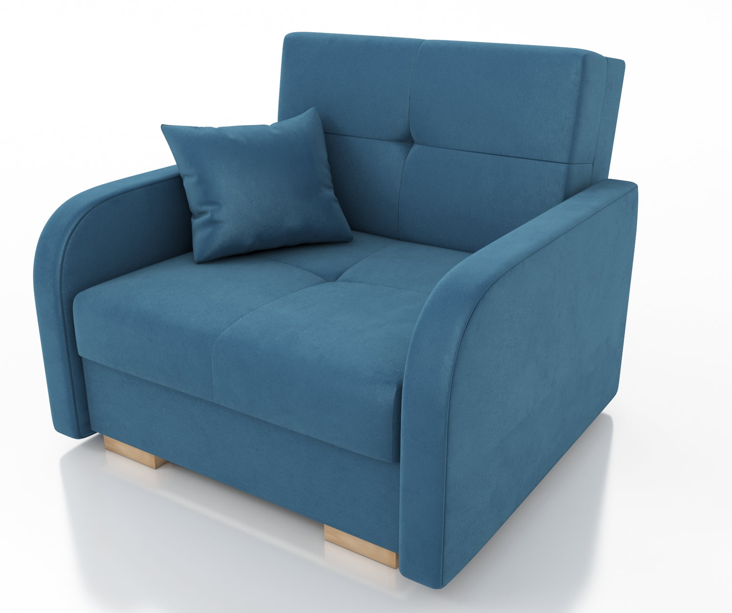 SINGLE SOFA BED OLA I 103cm CHOICE OF COLOR / FOAMDimensions :HEIGHT 85CMDEEPTH 95CMWIDHT 103CMSLEEPING AREA 80X195 cm(no possibility to change dimensions) +/- 3The sofa is made of a wooden frame, the sleeping surface is made of PUR T30 / 42 foam. The sof