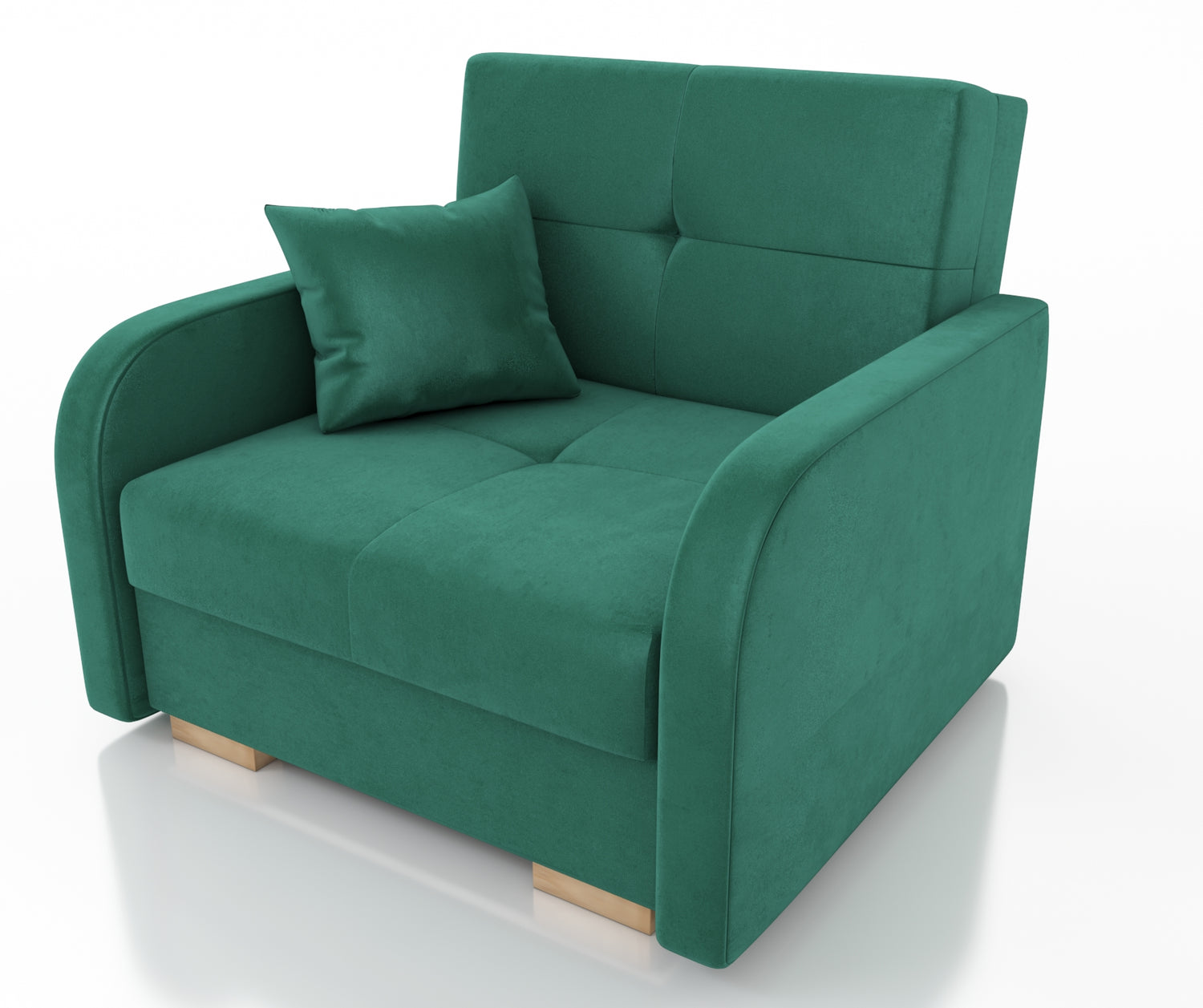 SINGLE SOFA BED OLA I 103cm CHOICE OF COLOR / FOAMDimensions :HEIGHT 85CMDEEPTH 95CMWIDHT 103CMSLEEPING AREA 80X195 cm(no possibility to change dimensions) +/- 3The sofa is made of a wooden frame, the sleeping surface is made of PUR T30 / 42 foam. The sof