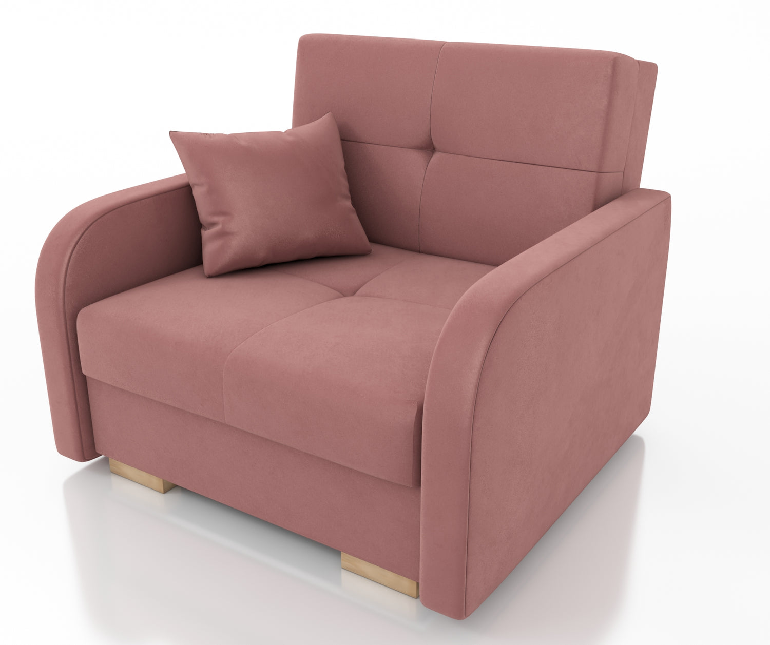 SINGLE SOFA BED OLA I 103cm CHOICE OF COLOR / FOAMDimensions :HEIGHT 85CMDEEPTH 95CMWIDHT 103CMSLEEPING AREA 80X195 cm(no possibility to change dimensions) +/- 3The sofa is made of a wooden frame, the sleeping surface is made of PUR T30 / 42 foam. The sof