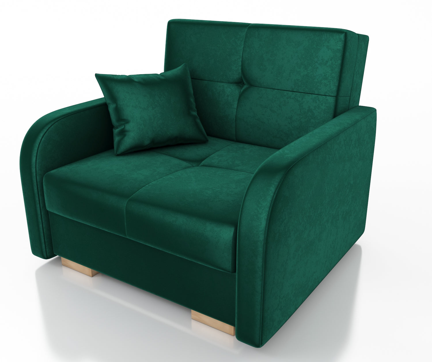 SINGLE SOFA BED OLA I 103cm CHOICE OF COLOR / FOAMDimensions :HEIGHT 85CMDEEPTH 95CMWIDHT 103CMSLEEPING AREA 80X195 cm(no possibility to change dimensions) +/- 3The sofa is made of a wooden frame, the sleeping surface is made of PUR T30 / 42 foam. The sof