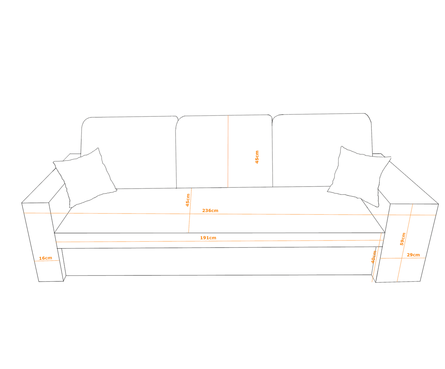 SOFA BED BALI 236CM / BONELL SPRINGS + FOAMFEATURES:BONELL SPRINGS + T28 FOAM 3 X LARGE BACKREST PILLOWS 2X SMALLER CUSHIONS 1X STORAGE SPACE 2X STOOLBed-folding function DL SYSTEM (The unfolding process involves gently lifting the seat up, extending it a