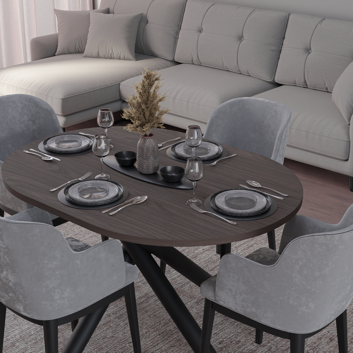 OSLO DINING TABLE WISCONSIN WALNUT 138X100CM – Anna Furniture