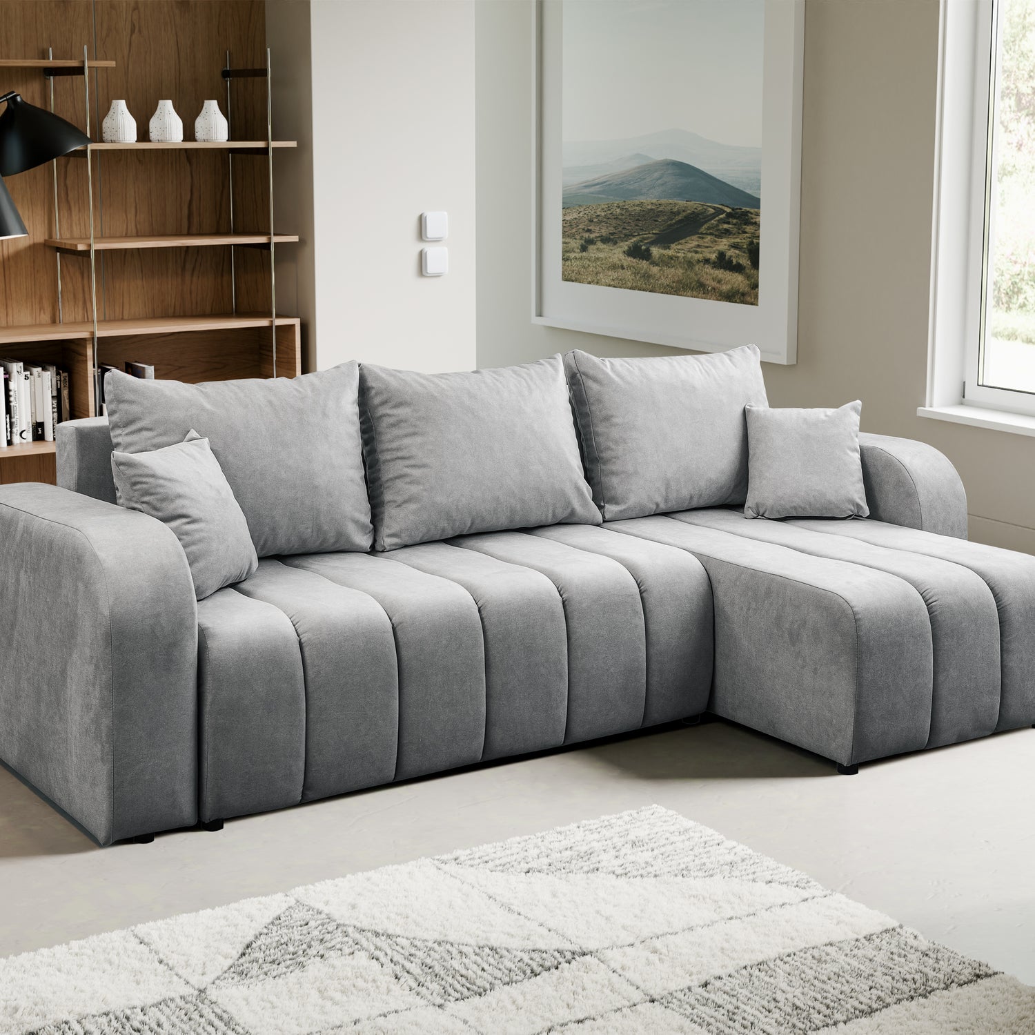 NAROŻNA SOFA ŁÓŻKO VENA 238CM uniwersalny PRAWY/LEWY NAROŻNIK / TKANINA ODPORNA NA PLAMY Z PIANKI