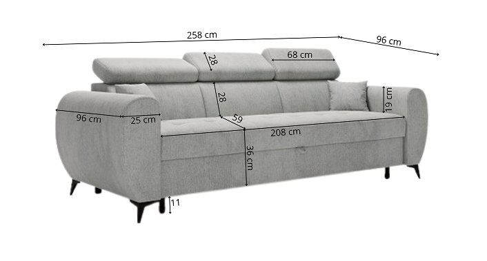 NEW! SOFA BED MONTE BONELL SPINGS + FOAM - Anna Furniture