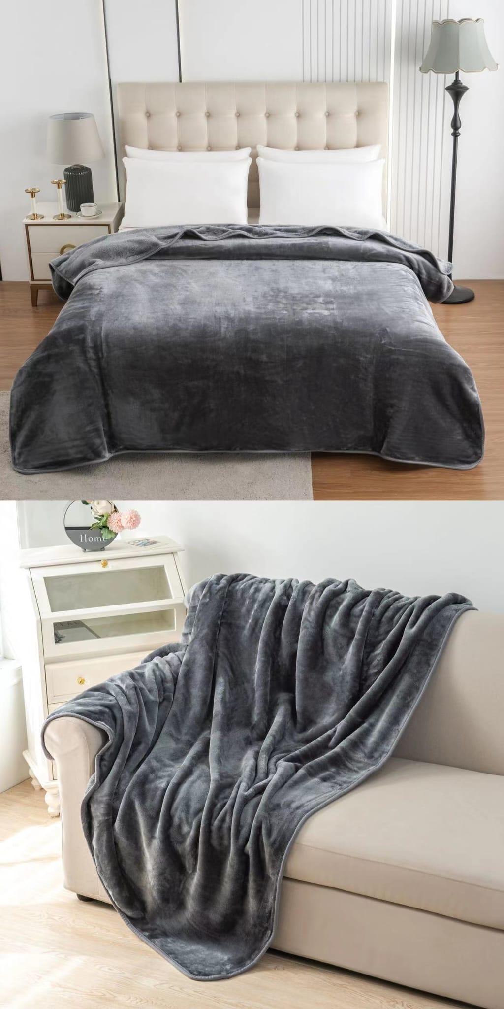 Super Soft Warm Blanket Sofa Bed Throw in Double & King Size CHARCOALOur chunky throw blanket is big enough to hold a bed, sofa, or couch. It can also be used as a home decoration. Whether you're snuggling up on the couch for a movie night, getting a good