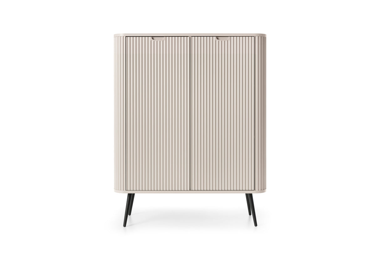Storage cabinet ZOVA 03 CASHEMEREProduct description Dimensions Width 103cm Height 129cm Depth 39cm Details Colour cashmere Material Laminated board 18mm / MDF-board 18mm Veneer ABS edges Legs Metal, in black (23cm) Warranty 24 monthsUncategorizedAnna Fur