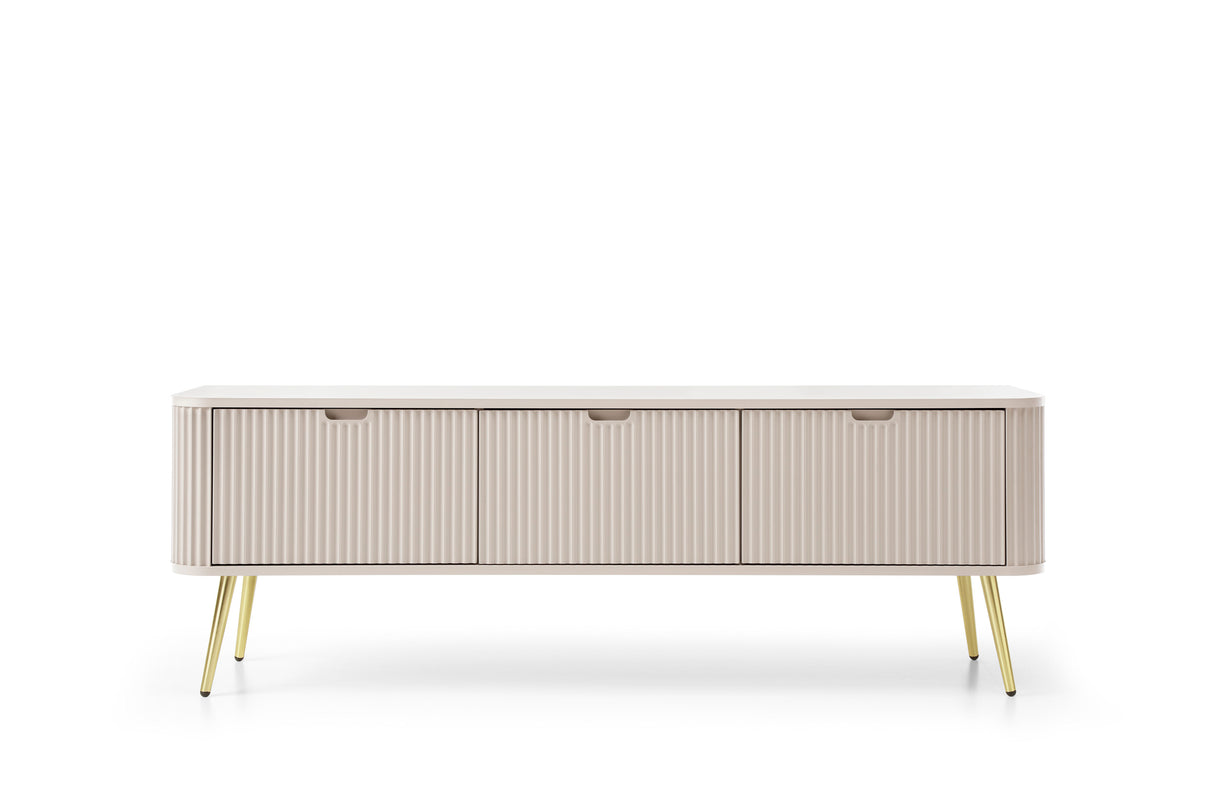 TV Stand ZOVA 01 CASHMEREProduct description Dimensions Width 168cm Height 56cm Depth 39cm Details Colour cashmere Material Laminated board 18mm / MDF-board 18mm Veneer ABS edges Legs Metal, in black (23cm) Warranty 24 monthsUncategorizedAnna Furniture