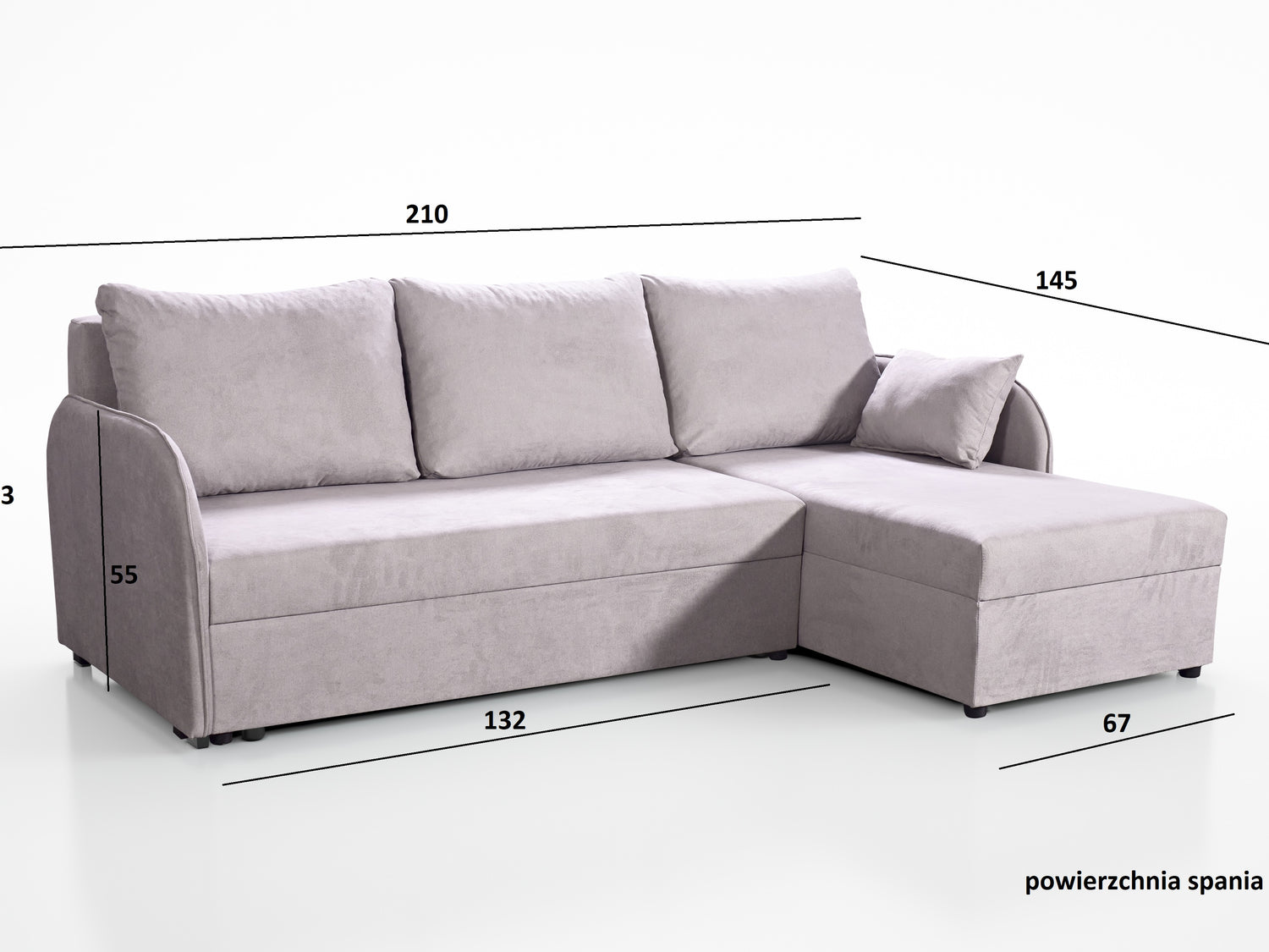 NAROŻNIK SOFA ŁÓŻKO OTIS 210CM