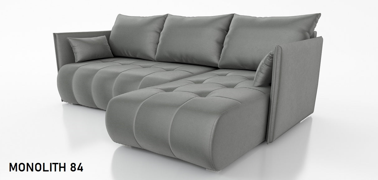CORNER SOFA BED NESS 214CM / SPRINGS + FOAM / CHOICE OF COLORDimensions: sleeping area 140/206 width 214 cm depth 152 cm height to the seat 40 cm* dimensions given with a tolerance of +/- 3 cmSpecification:- universal, free-standing corner sofa- wave spri