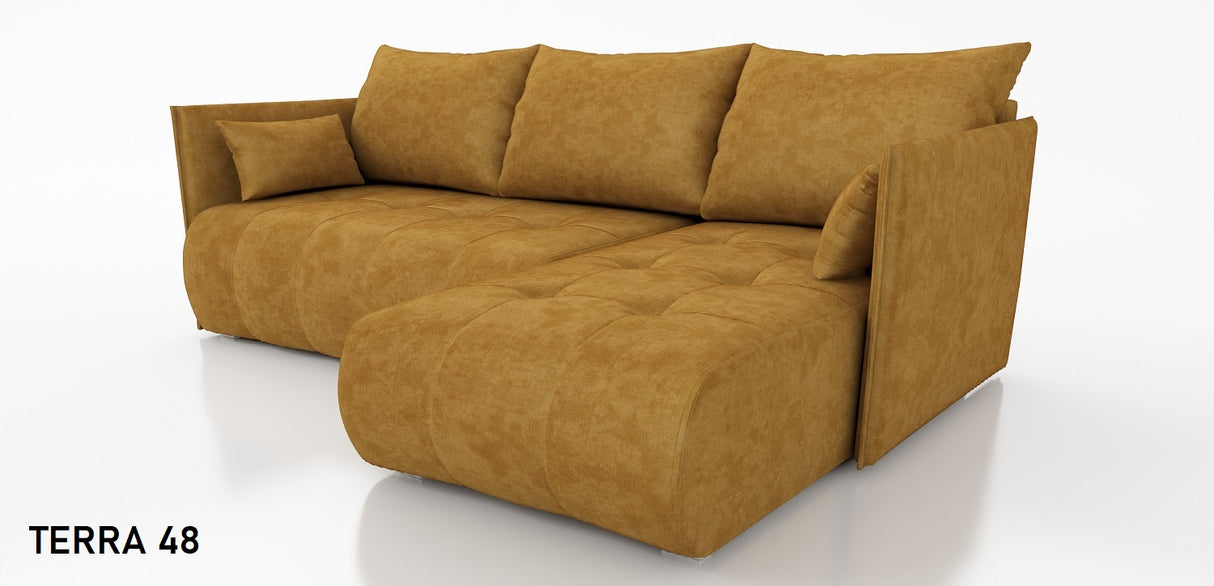 CORNER SOFA BED NESS 214CM / SPRINGS + FOAM / CHOICE OF COLORDimensions: sleeping area 140/206 width 214 cm depth 152 cm height to the seat 40 cm* dimensions given with a tolerance of +/- 3 cmSpecification:- universal, free-standing corner sofa- wave spri