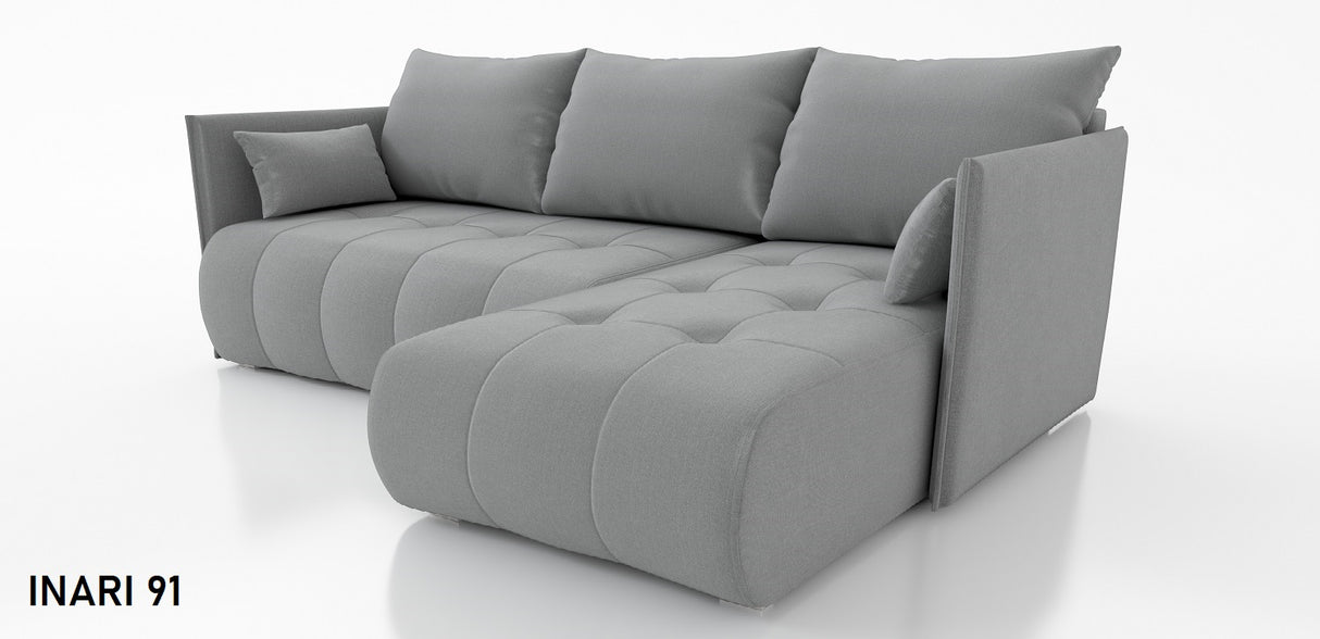CORNER SOFA BED NESS 214CM / SPRINGS + FOAM / CHOICE OF COLORDimensions: sleeping area 140/206 width 214 cm depth 152 cm height to the seat 40 cm* dimensions given with a tolerance of +/- 3 cmSpecification:- universal, free-standing corner sofa- wave spri