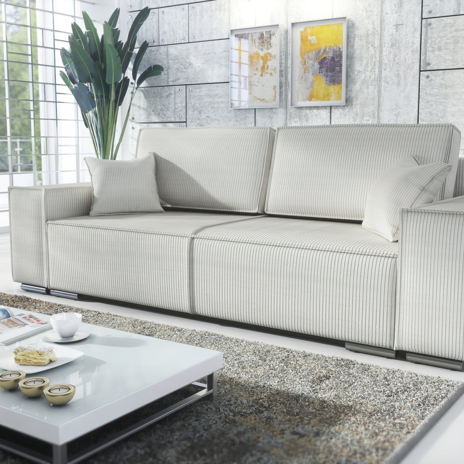 SOFA BED FIORD POSO 100 250cm / SPRINGS + FOAMSOFA DIMENSIONS: sleeping area 154/190 cm width 249 cm depth 94 cm height to the seat 40 cm side height 58 cm seat depth 79 cm (without cushions) seat depth 62 cm (with cushions)* dimensions given with a toler